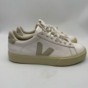 Veja Campo Low Chromefree‎ Leather White Natural Women's Size 7